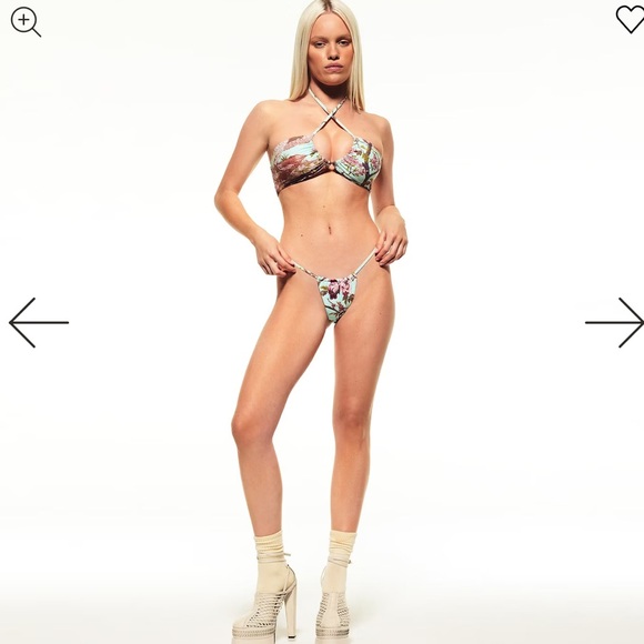 Roberto Cavalli X SKIMS Fagianella Halter Bikini Top Medium - Picture 2 of 8